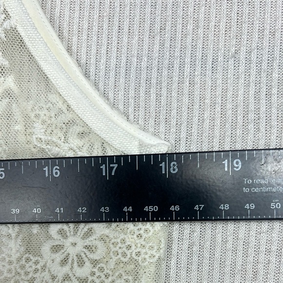 Style & Co Lace Mesh Embroidered Duster Cardigan Cream Size SMALL Coverup Boho - Picture 5 of 8